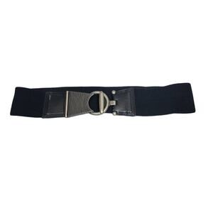 NWT Bay Studio Black Stretch Wide Circle and Bar Toggle Belt Women's Size Small